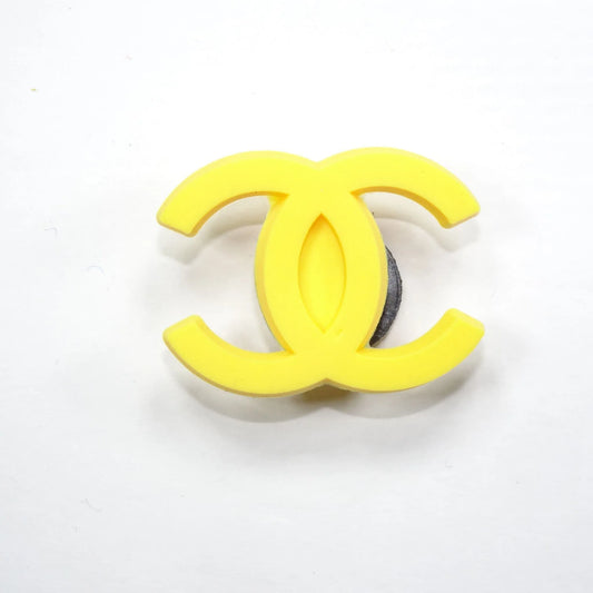 Chanel Double C Stylised Logo Yellow Shoe Charm