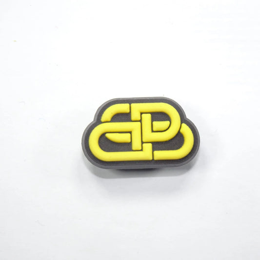Balenciaga Stylised Bar Logo Yellow On Black Shoe Charm