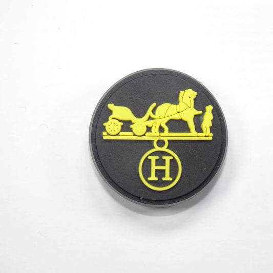 Hermes Round Badge Logo Yellow Shoe Charm