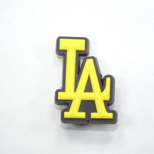 La Stylised Logo Yellow On Black Shoe Charm