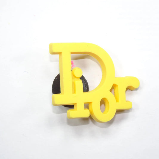 Dior French Luxury Stylised Logo Yellow Shoe Charm
