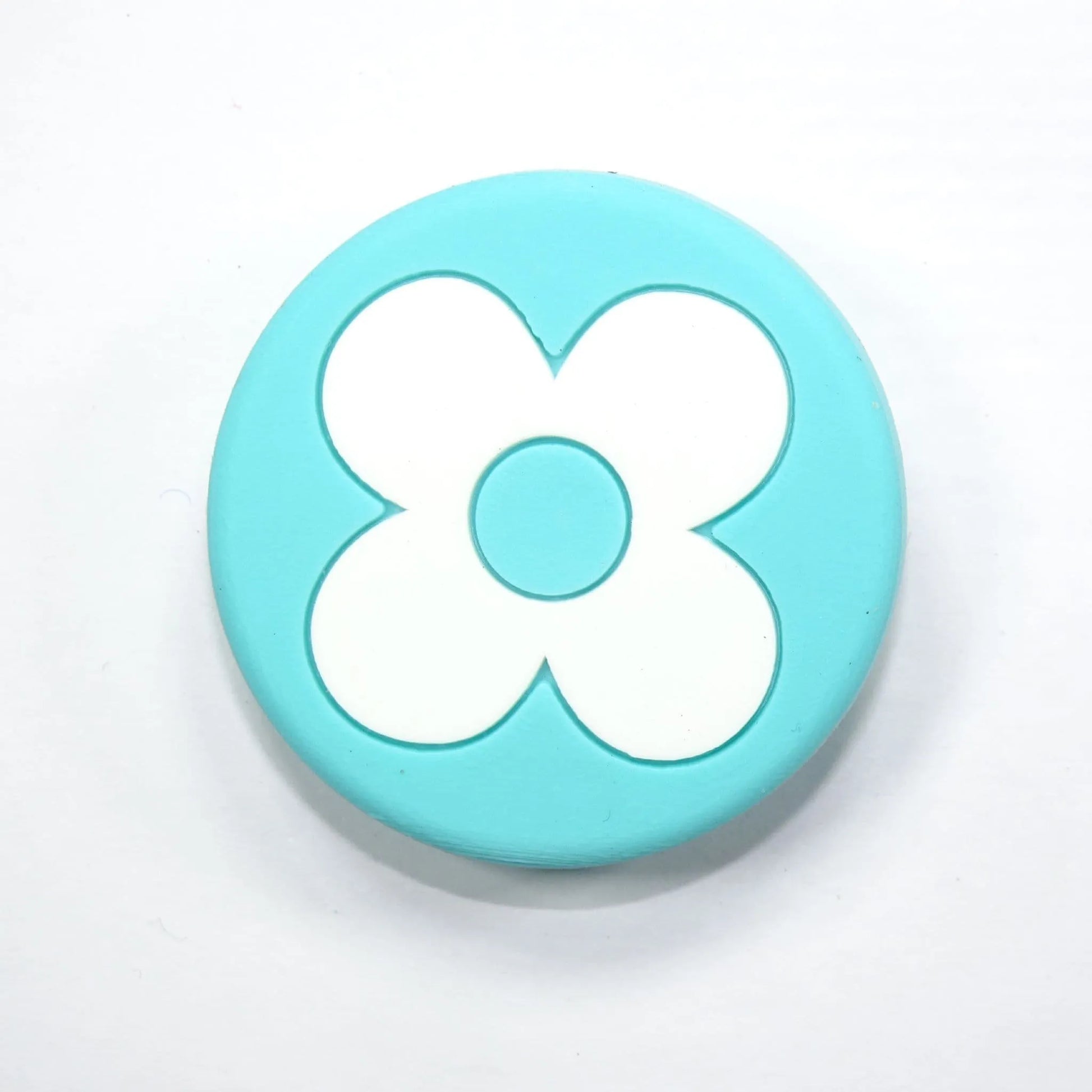 Lv Louis Vuitton Flower Badge Logo White On Aqua Shoe Charm