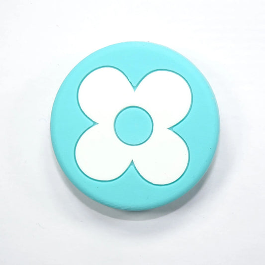 Lv Louis Vuitton Flower Badge Logo White On Aqua Shoe Charm