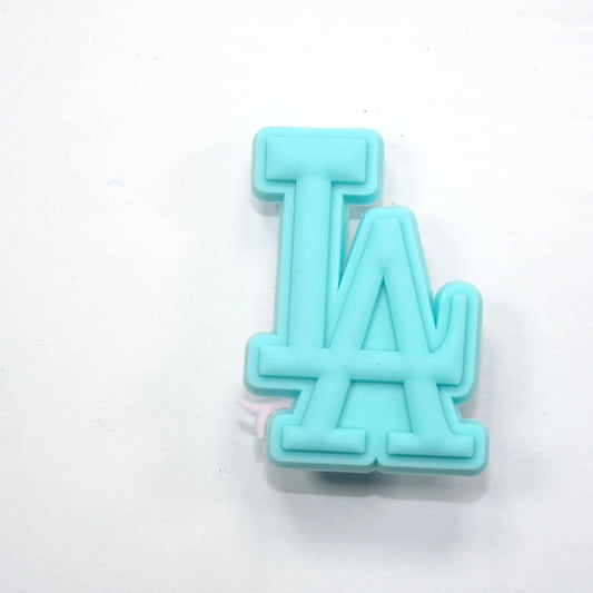 La Stylised Logo Aqua Shoe Charm