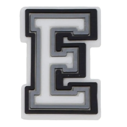 Shoe charm - A-Z CAPITAL LETTERS, Black border with white letters