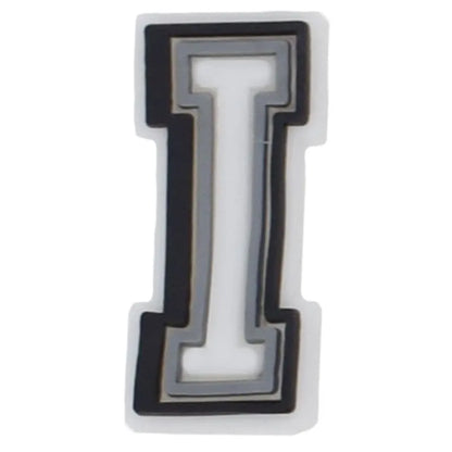 Shoe charm - A-Z CAPITAL LETTERS, Black border with white letters