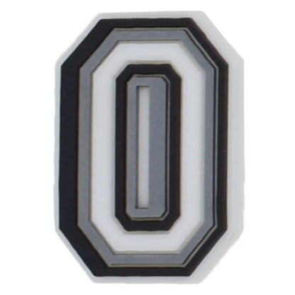 Shoe charm - A-Z CAPITAL LETTERS, Black border with white letters