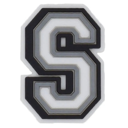 Shoe charm - A-Z CAPITAL LETTERS, Black border with white letters