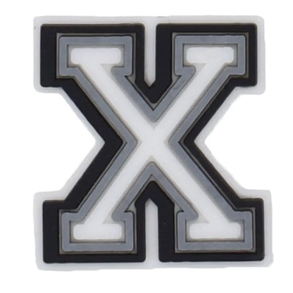 Shoe charm - A-Z CAPITAL LETTERS, Black border with white letters