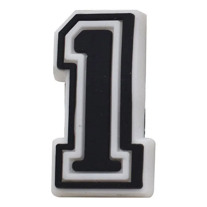 Black and White Number Shoe Charms