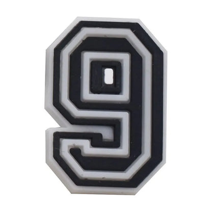 Black and White Number Shoe Charms