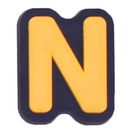 Shoe charm - A-Z CAPITAL LETTERS, Colours on Black