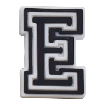 Shoe charm - A-Z CAPITAL LETTERS, Black on White