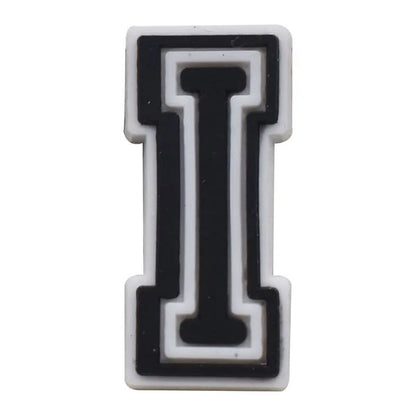 Shoe charm - A-Z CAPITAL LETTERS, Black on White