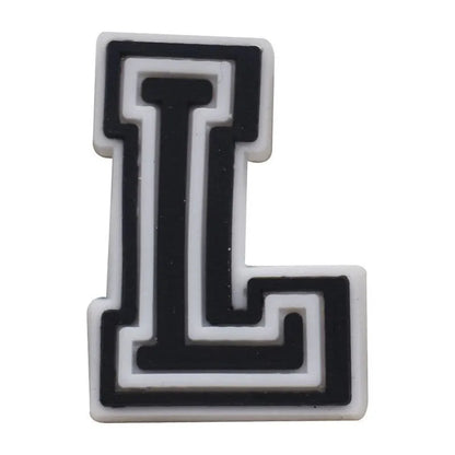 Shoe charm - A-Z CAPITAL LETTERS, Black on White