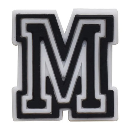 Shoe charm - A-Z CAPITAL LETTERS, Black on White