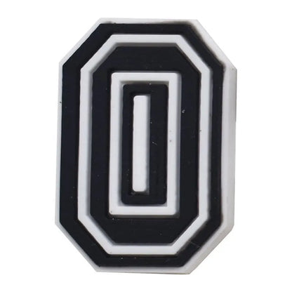 Shoe charm - A-Z CAPITAL LETTERS, Black on White