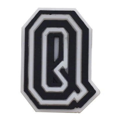 Shoe charm - A-Z CAPITAL LETTERS, Black on White