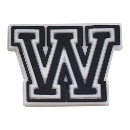 Shoe charm - A-Z CAPITAL LETTERS, Black on White