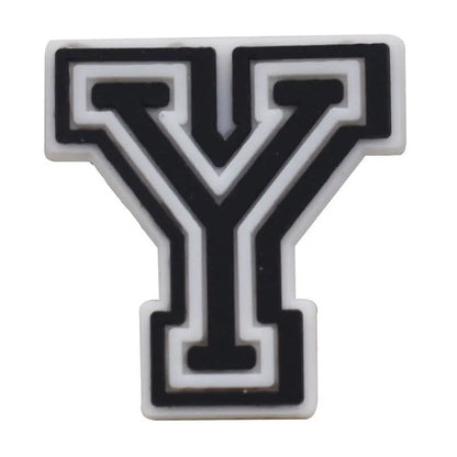 Shoe charm - A-Z CAPITAL LETTERS, Black on White