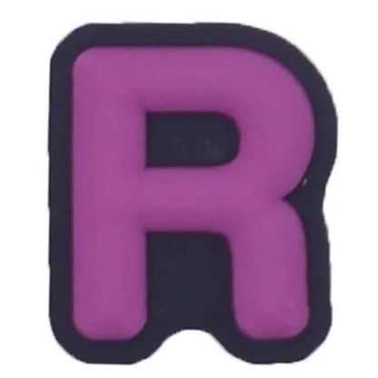 Shoe charm - A-Z CAPITAL LETTERS, Colours on Black