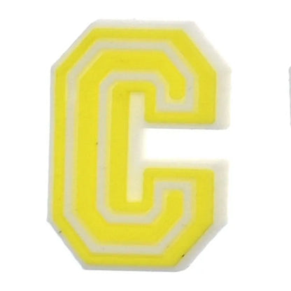 Shoe charm - A-Z CAPITAL LETTERS, Colours with WHITE frame