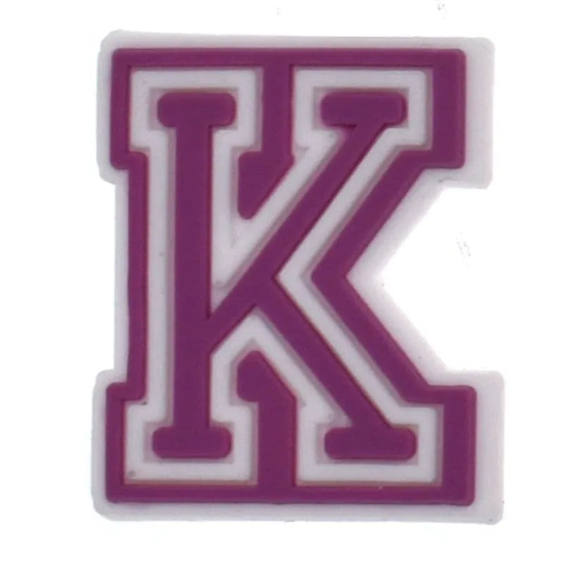Shoe charm - A-Z CAPITAL LETTERS, Colours with WHITE frame