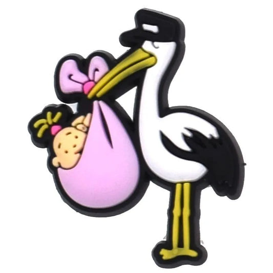 Stork Girl Delivery Shoe Charm