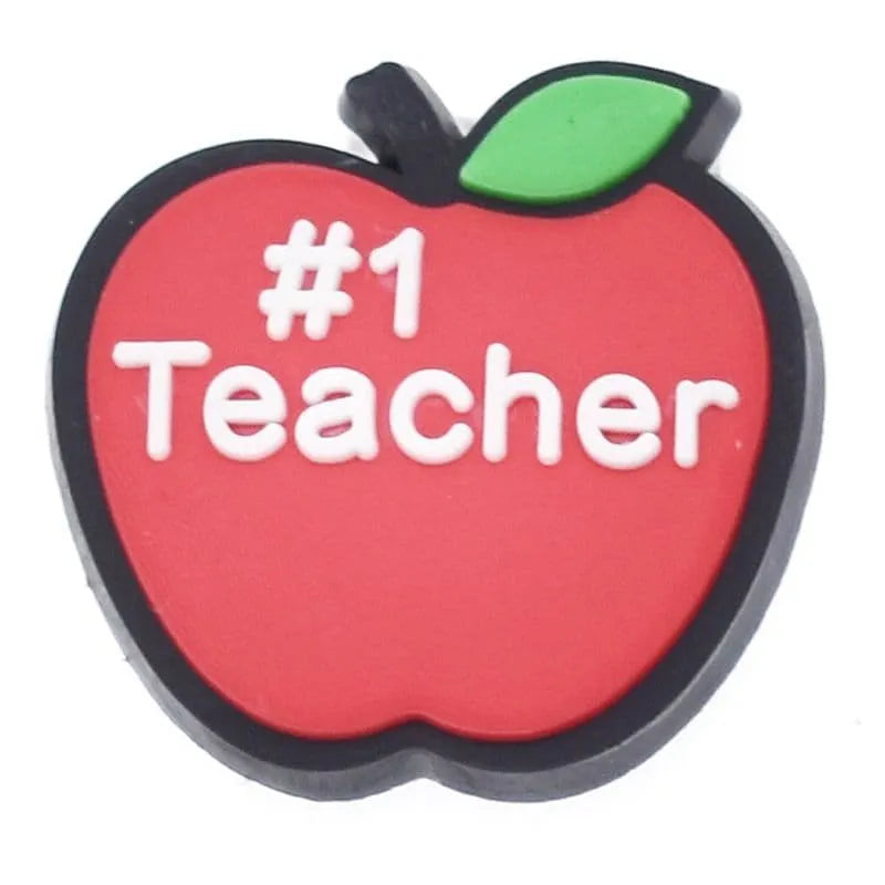 Number One #1 Teacher Apple Shoe Charm