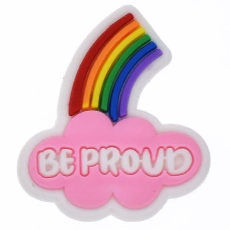 Be Proud Pink Cloud With Rainbow Shoe Charm