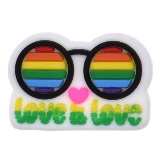 Round Glasses Love Is Love Shoe Charm