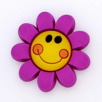 Pink Smiley Flower Shoe Charm