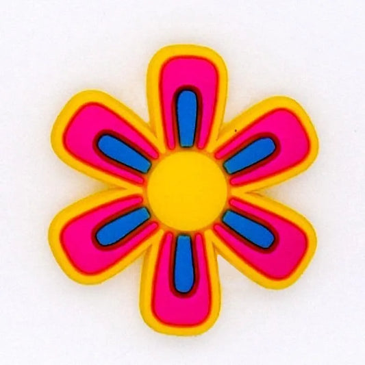 Flower Yellow/Pink/Blue Petals Shoe Charm