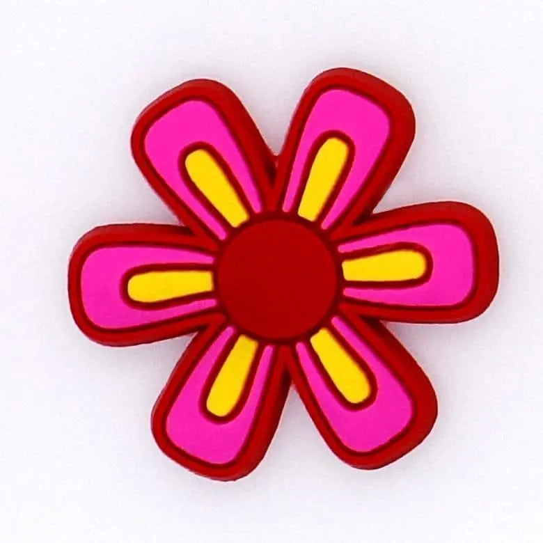 Dark Pink/Pink/Yellow Petals Shoe Charm