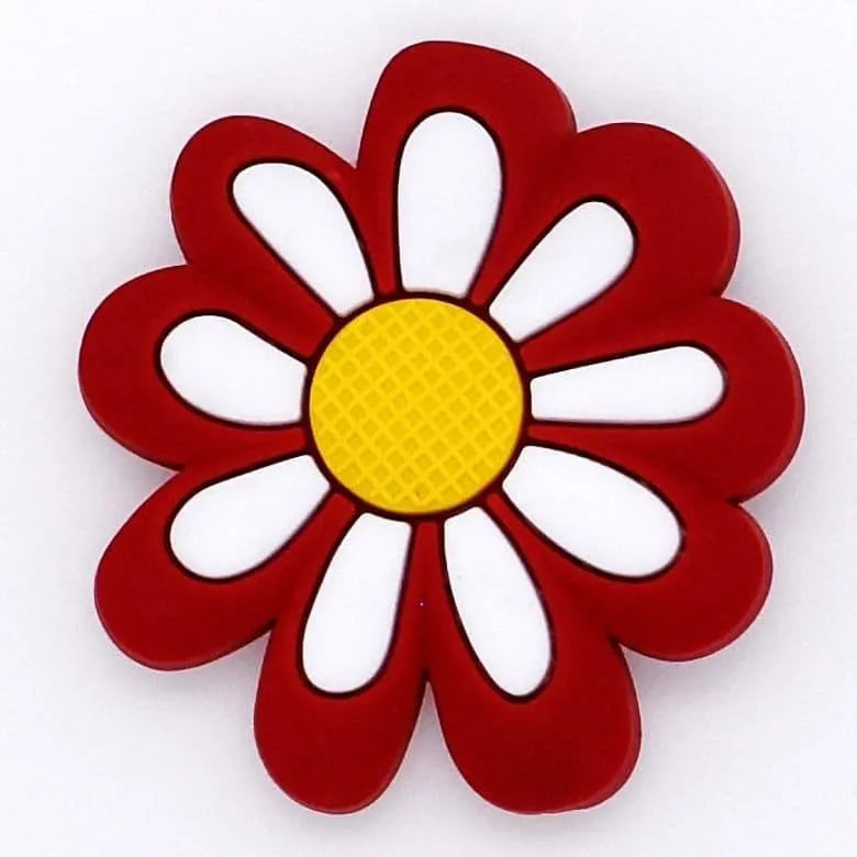 Dark Red/White/Yellow Shoe Charm