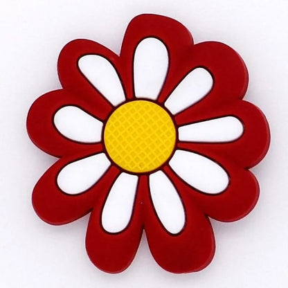 Dark Red/White/Yellow Shoe Charm