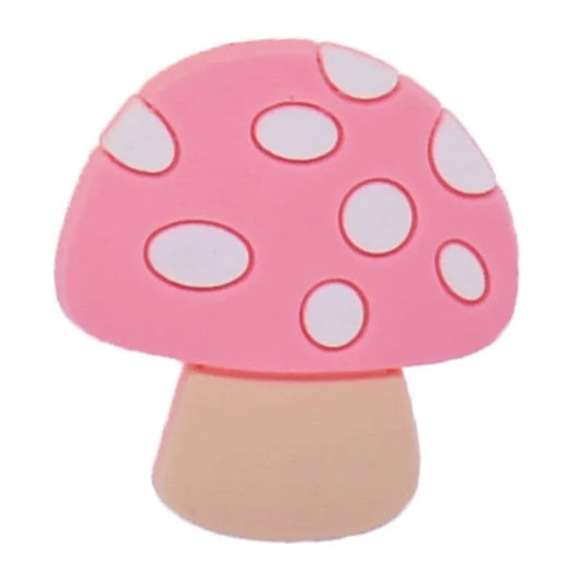 Pink Mushroom Shoe Charm
