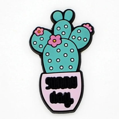 Blue Cactus In Pink Pot Shoe Charm