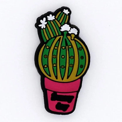 Round Green Cactus In Red Pot Shoe Charm