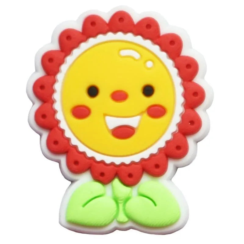 Red/Yellow Smiley Plant Shoe Charm