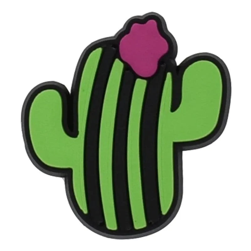 Green Cactus With Arms Shoe Charm
