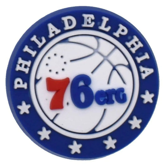 Philadelphia 76Ers Nba Team Badge Round Shoe Charm
