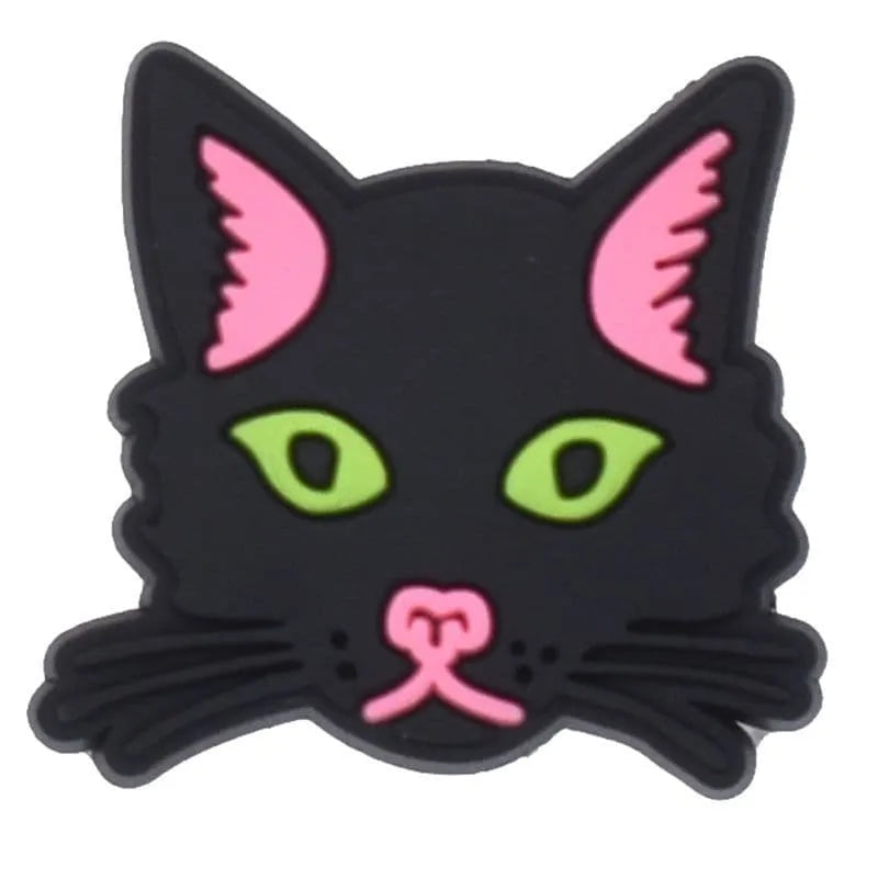 Black Cat With Green Eyes Shoe Charm