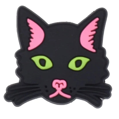 Black Cat With Green Eyes Shoe Charm