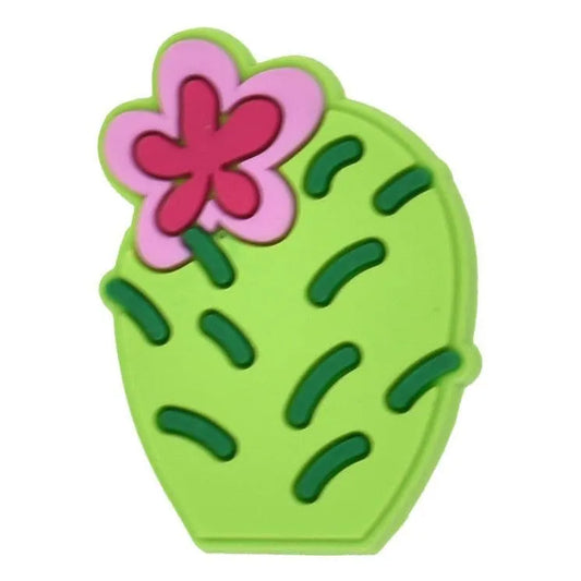 Cactus Plant With Pink Flower Shoe Charm