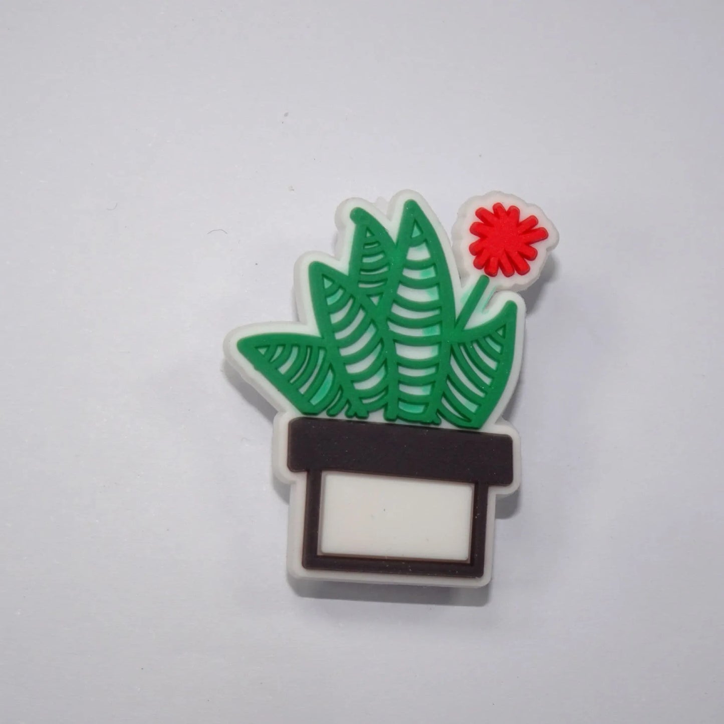 Plant With Red Flower In Pot Shoe Charm