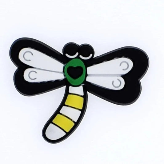 Dragonfly Yellow/White Stripes Shoe Charm