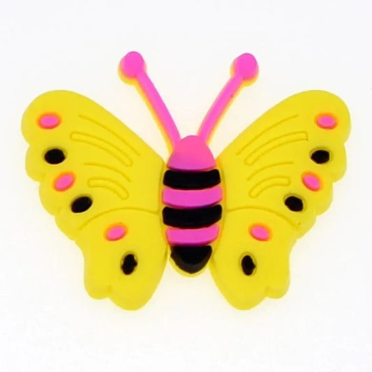 Butterfly Open Yellow Shoe Charm