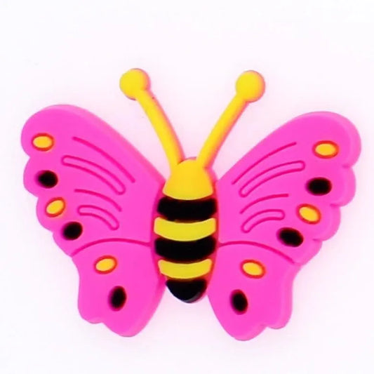 Butterfly Open Pink Shoe Charm