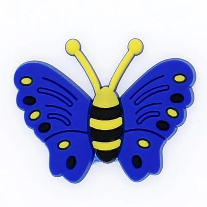 Butterfly Open Blue Shoe Charm